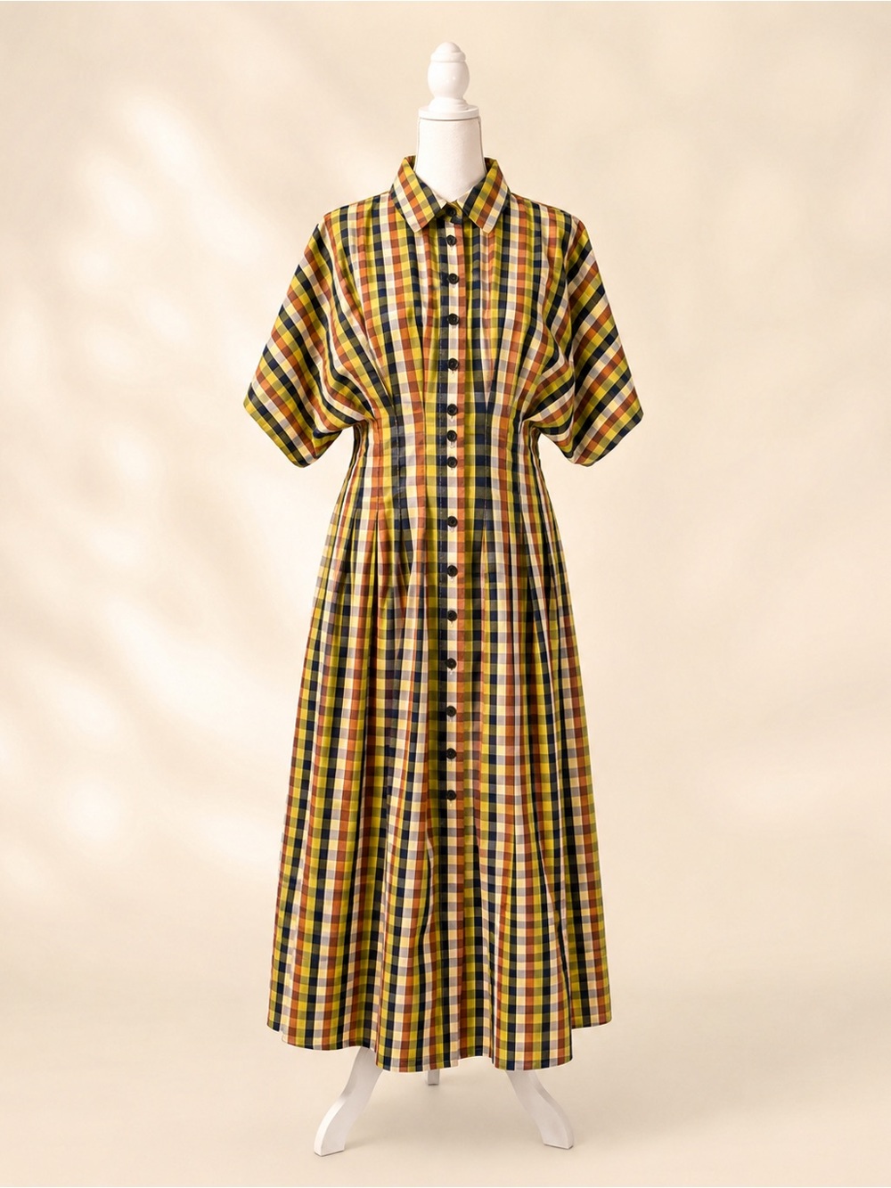Exquise Dominique Dress Orange Plaid Size Small